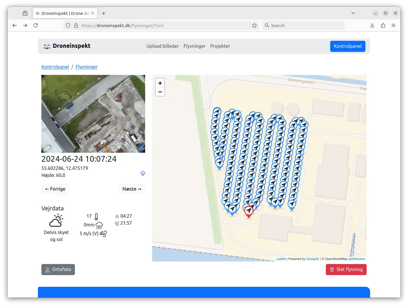 Drone analytics website